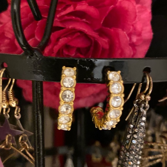 Swarovski BETH Gold Crystals Small Hoop Earrings - Picture 4 of 4